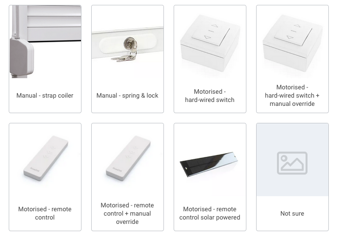 remote control for domestic roller shutter white